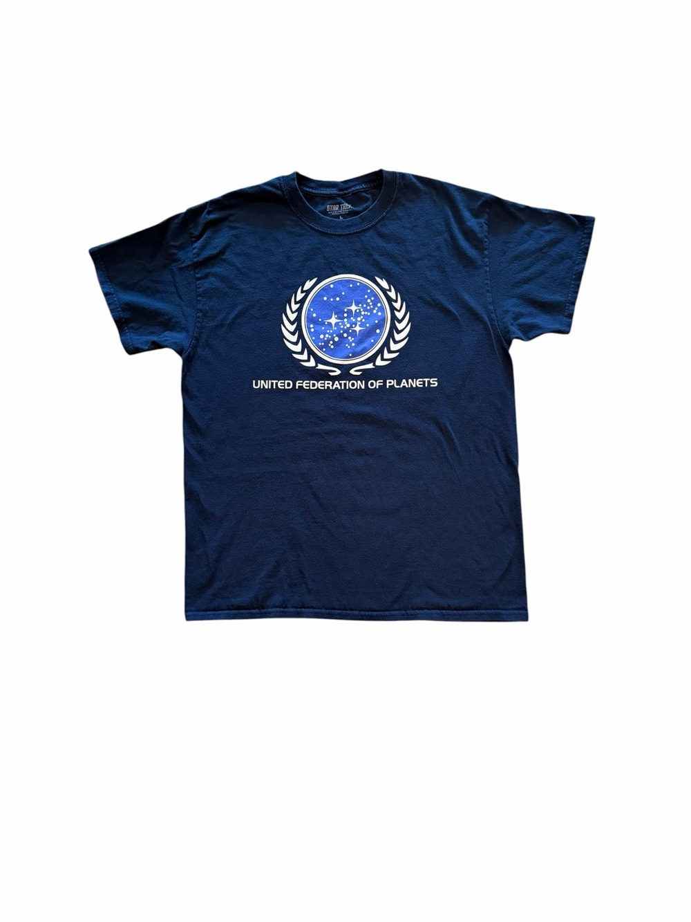 Star Trek Men's Navy Blue United Federation Logo Graphic T-shirt size L